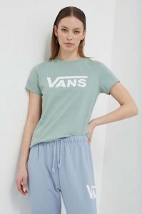 Хлопковая футболка Vans, зеленый