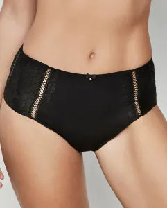 Классические трусики с высокой талией и внутренним тюлем-утяжкой Selmark, черный