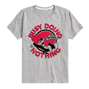 Футболка с рисунком «Вуди Дятел, ничего не делающий» для мальчиков 8-20 лет Licensed Character, серый
