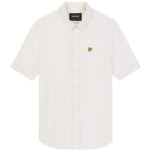 Фирменная меловая рубашка с логотипом на груди Lyle & Scott, бежевый