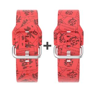 Ремешок Apple совместимый силиконовый материал CHENSONG, новогодний красный-рыжий