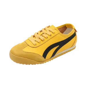 Винтажные дышащие и легкие повседневные туфли с низким верхом, цвет "колор блок", женские желтые BAFFN, Yellow