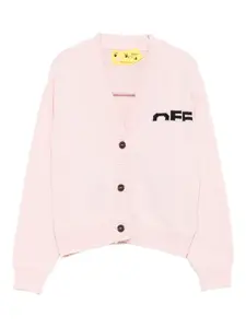 Кардиган на пуговицах с логотипом OFF-WHITE, розовый