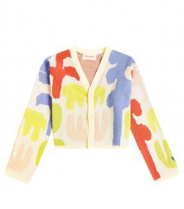 Карнавальный жаккардовый хлопковый кардиган Bobo Choses, разноцветный