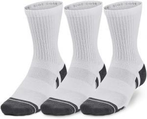 Under Armour мужские носки Performance Cotton Mid (3 пары), (100) White/White/Pitch Gray