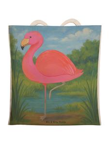 Сумка-шоппер Flamingo Classic Design из ткани без S... белого цвета Mr. & Mrs. Panda