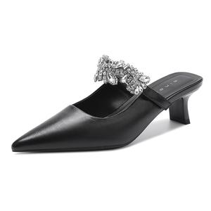 Ainer cat тапочки для женщин с резиновой подошвой, устойчивой к истиранию, и закрытым носком Ainer-cat, черный