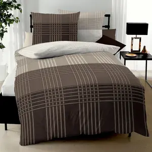 Постельное белье Flannel Zones 135x200 см + 80x80 см, кофейное Kaeppel