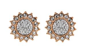 Золотые серьги-гвоздики для женщин Swarovski