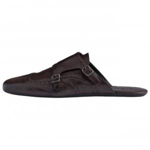 PRADA Тапочки мужские с закрытым носком коричневые