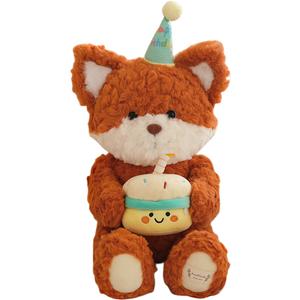 Плюшевая кукла Birthday Fox Bear высота 40 см длина 40 см Julebaby