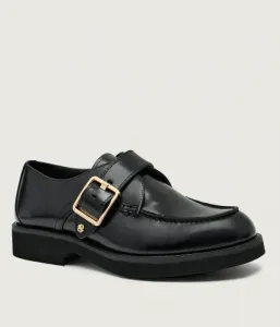 Eleri_Monk_Bobk Кожаные лоферы Boss, черный