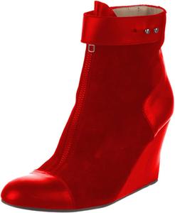 Женские ботильоны YDN с круглыми носками, молнией, на танкетке и высоком каблуке, с ремешком на щиколотке, сексуальные, для официальных мероприятий, на выпускной, размеры 4-15 US, Red