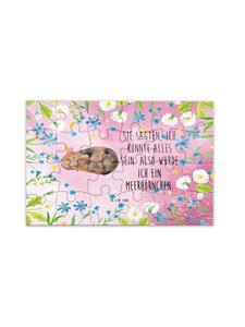 Mr. & Mrs. Panda Головоломка «Единорог, морская свинка» с надписью, пастельно-красного цвета