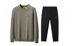 Повседневный спортивный свитер Unisex с круглой горловиной Moderate Jeep, military серый+fleece-lined casual pants