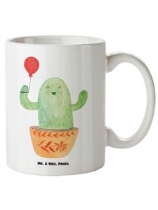 Кружка XL с рисунком кактуса и воздушного шара, без слов, белого цвета Mr. & Mrs. Panda
