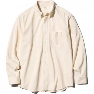 Рубашка мужская молочно-белая Uniqlo, слоновая кость