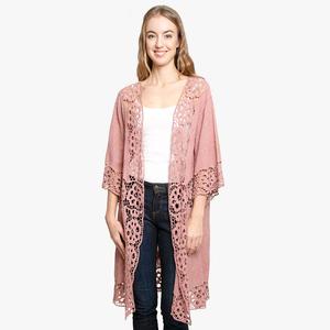 Цветочное кружевное кимоно-пончо TRUEDAMES, розовый