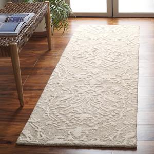 Ковер SAFAVIEH, 69 x 427 см, Blossom Collection Sage/Ivory BLM107C ручной работы из премиальной шерсти для прихожей, гостиной или кухни