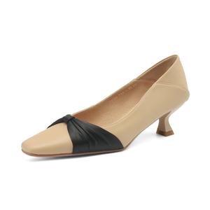 Echo&yolo Женские туфли на массивном каблуке 5 см экрю, цвет Ecru