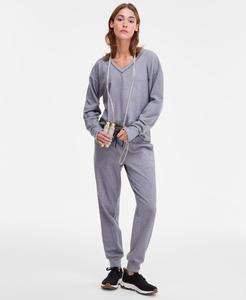 Женские спортивные брюки из ребристого материала с начесом ID Ideology, Grey