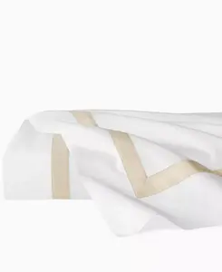 Простыня из хлопчатобумажной ткани, односпальная, односпальная Sferra, white/sand