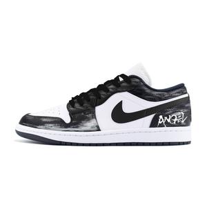Jordan Баскетбольные кроссовки Air 1 LOW, износостойкие, винтажные, низкие, унисекс, черно-белые