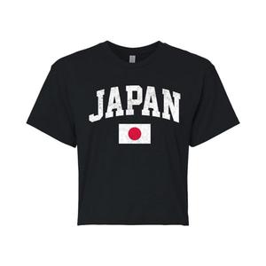 Укороченная футболка с принтом японского флага для юниоров Unbranded, черный