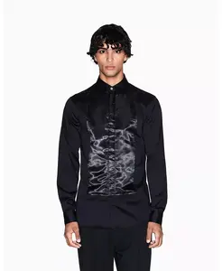 Мужская ночная лабораторная сатиновая рубашка Box Woven A|X Armani Exchange, черный