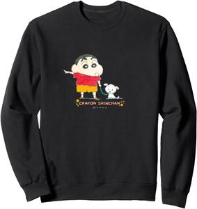 Толстовка с изображением Крейона Шин-чана и Широ Атчи! Crayon Shinchan, черный