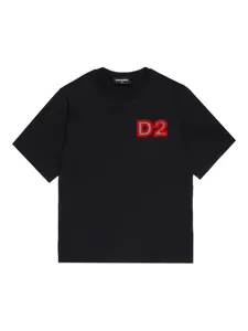 Футболка с нашивкой-логотипом D2 DSQUARED2 KIDS, черный