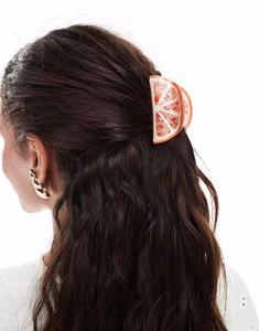 Аксессуар для волос с цитрусовыми заколками-крабами в оранжевом цвете Accessorize