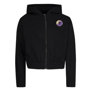 Детская худи Converse, черная, эластичная, с откидными плечами, на молнии, укороченная, RED574