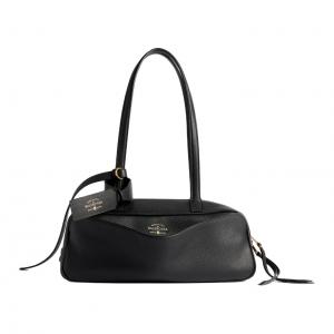 Balenciaga Женская черная сумка из телячьей кожи для боулинга маленького размера