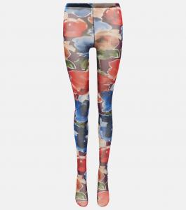 Колготки из тюля с принтом Dolce&Gabbana, разноцветный