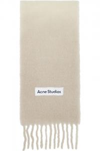 Acne Studios Бежевый шерстяной шарф с бахромой
