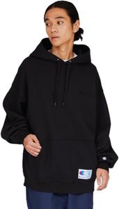 Мужская толстовка Champion с длинными рукавами, на флисовой подкладке, с капюшоном, свободного кроя, в спортивном стиле C3-Z101, черный