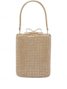 Мини-сумка с бантом, украшенная кристаллами Self-Portrait, золотой