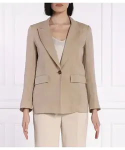 Элегантный жакет из льна в афро-стиле Regular fit Marella Sport, бежевый