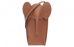 LOEWE Классическая женская сумка-кроссбоди Elephant Pocket из телячьей кожи с карманом для телефона, Regular, коричневая