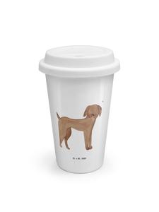 Mr. & Mrs. Panda Кофейная кружка на вынос с изображением собаки, без надписи, белого цвета