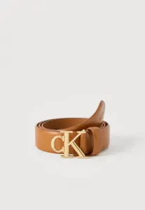 Круглый гладкий ремень Calvin Klein, Brown/Antique Light Gold-Coloured