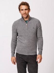 Вязаный свитер с молнией Pepper Wool Aubin, Mid Grey