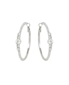 Женские серьги-кольца Hollywood Hoop Ettika, silver