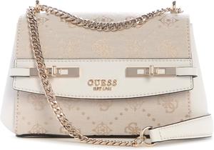 Женская сумка-трансформер GUESS Melinda Logo Mini Crossbody Flap, Off White Logo