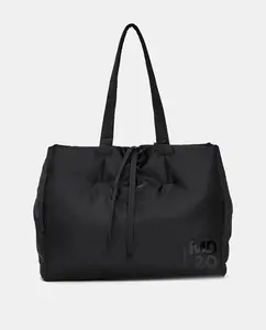 Двусторонний шопер светло-серого цвета Mandarina Duck, черный