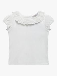 Детская футболка Elsie с воротником Broderie Anglaise Willow Trotters, White