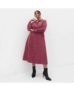 Женское миди-платье Leia с длинными рукавами CITY CHIC, Beet red