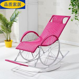 Fantasy Кресло-качалка из ротанга для дома, цвет rose red с двойными колесами