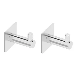 Набор из 2 отдельных вешалок Praga Adhesive Beltrán, хром